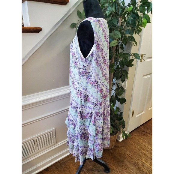 Nina Leonard Womens Multicolor Floral Round Neck Sleeveless Knee Length Dress 12 - Picture 6 of 12